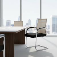 Chaise de bureau en maille avec dossier solide et cadre chromé, chaise d'invité réglable, mobilier moderne pour salle de réunion, bureau à domicile, école