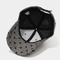 Casquette de baseball vintage à pois pour femme, texture automne-hiver, chapeau de soleil décontracté pour l'extérieur, visière incurvée amincissante pour le visage