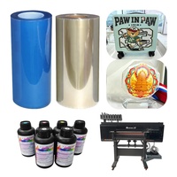 Film UV DTF AB 0.3/0.6*100M Autocollant Logo Transfert Thermique Brillant Or Argent Feuille Laser pour Impression UV DTF