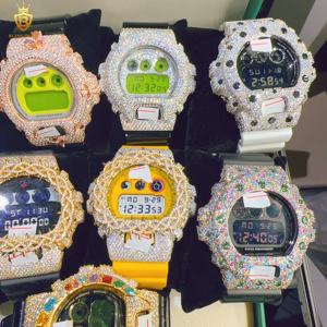 DW6900 Fashion Hip Hop argento Sterling 925 Pass diamante Tester ghiacciato VVS Miossanite diamante cassa per orologio lunetta - Product Image 3