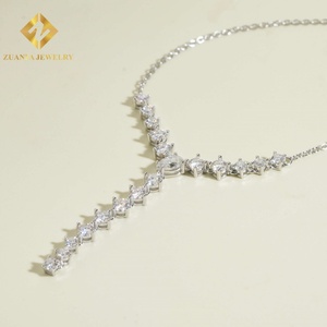 Collar de Moissanita con Incrustaciones de Diamantes, Pasa el Test de Diamantes, Plata de Ley 925, Corte de Pera - Product Image 4