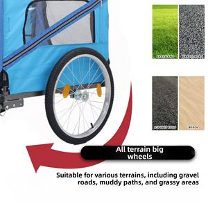 <span class=keywords><strong>Remolque</strong></span> de Carga para Bicicleta de Alta Resistencia, Capacidad de Transporte de 50 kg, Carrito de Arrastre, Vagón de Hierro Duradero con Rodamientos de Bolas, Nuevo - Product Image 2