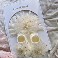Conjunto de Gorro y Calcetines para Bebé, Diseño Floral con Protección de Fontanela, Transpirable y Ecológico, para Niñas Recién Nacidas