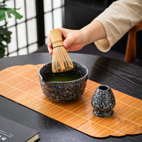 Ensemble de matcha japonais personnalisé avec logo, 4 à 8 pièces, comprenant un bol en céramique, un fouet en bambou et une cuillère à thé, pour la préparation du thé DIY, accessoires