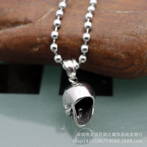 Yunnique – collier avec pendentif crâne chauve en acier inoxydable, bijoux de mode unisexes de style Punk - Product Image 5