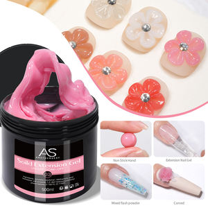 Gel per Unghie Solido Cristallino 500ml Etichetta Privata, Smalto Gel Trasparente Rosa <span class=keywords><strong>Nude</strong></span> per Scultura Fiori 3D e Manicure - Product Image 4