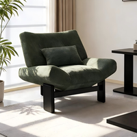 Fauteuil paresseux individuel en bois de style mi-siècle, luxe léger, pour salon et balcon, avec éponge haute densité