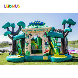 Inflable jungla mundo gorila Casa de rebote Castillo de salto y tobogán Combo barato jungla velocidad juego castillo hinchable - Product Image 1