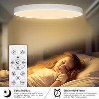 Plafonnier LED RGB à télécommande, intensité variable, pour maison intelligente européenne, 3000K-6500K réglable, 24W, éclairage de chambre