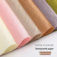 Kertas Kraft Berlapis Silikon Anti Air Bermotif Sarang Lebah Bunga, Berlapis UV, Satu Sisi, Berwarna-warni, Dapat Disobek