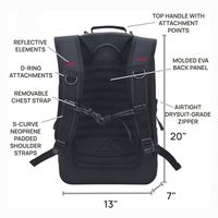 Sac à dos étanche à coque rigide de 20 L avec anse en D et poche latérale en maille pour bouteille, idéal pour le kayak, la plage et les aventures en plein air