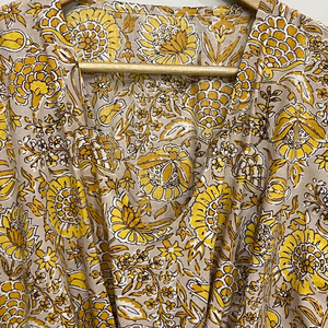 Caftán Corto de Seda Pura, Talla Única, Holgado y Cómodo para Cualquier Talla, Aproximadamente 47 Pulgadas, Proveedor de la India - Product Image 1