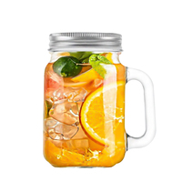 Vente d'usine personnalisée de qualité alimentaire clair 250ml 480ml 500ml 650ml 730ml Confiture Mason avec couvercle et poignée
