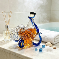 Carafe à vin créative en verre en forme de pieuvre, bouteille vide en verre borosilicate pour spiritueux, décoration artistique pour bar à domicile et bureau