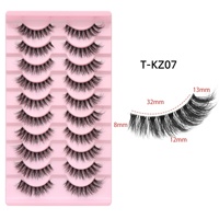 Cils Manga 10 Paires Faux Cils 3D Effet Vison Volumineux et Épingleux Étiquette Privée Logo Personnalisé Fournisseur de Cils