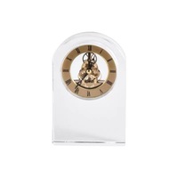 Horloge de bureau en cristal transparent de luxe, gravure laser 3D, décoration de bureau en cristal avec une élégance intemporelle