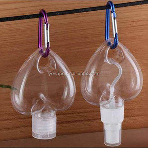 Gancho portátil forma de amor líquido/desinfectante de manos transparente PET/PETG 50ml Spray niebla fina Flip Top botella de corazón de plástico con mosquetón - Product Image 4