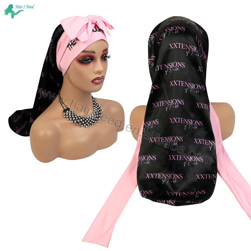 Braid Bonnet Satin Adjustable Sleep Cap for Women