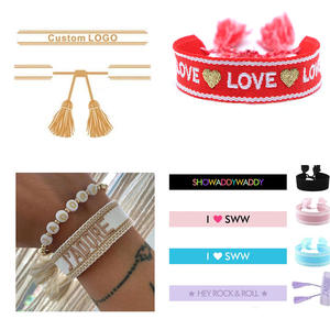 Harfsiz özel püskül dokuma bilezik | El yapımı <span class=keywords><strong>Logo</strong></span> dostluk bileklik - Product Image 2