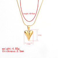 Amour En Acier Inoxydable Coeur Collier Mode Romantique Pendentif Serpent Os Chaîne Poli Coeur Charme Collier