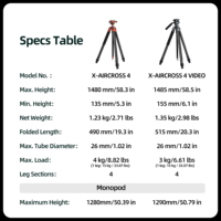 Trépied professionnel en fibre de carbone Fotopro OEM pour la chasse, l'observation des oiseaux, la photographie de paysage, stable et résistant aux charges lourdes