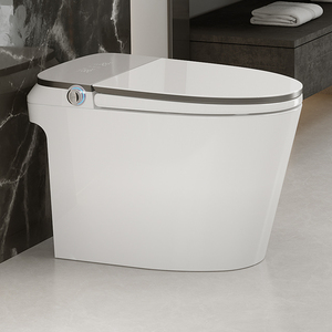 En gros WC intelligent en céramique à cuvette allongée avec bidet intégré, siège chauffant, chasse d'eau automatique, séchoir et veilleuse - Product Image 1