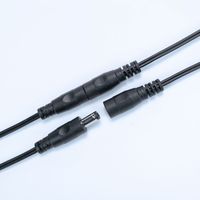 100mm 10A 2 Inti 18AWG DC 5.5x2.1mm Selubung PVC Konduktor Tembaga Telanjang Jack Pria/Wanita Kabel Daya Elektronik Ujung Kabel Pigtail