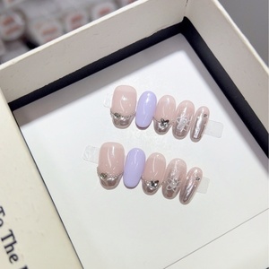 <span class=keywords><strong>Uñas</strong></span> Postizas Acrílicas Pre-Encoladas de Color Prensado UV Hechas a Mano, Diseño Cuadrado de Moda, Cobertura Completa para Dedos, Gran Venta - Product Image 3