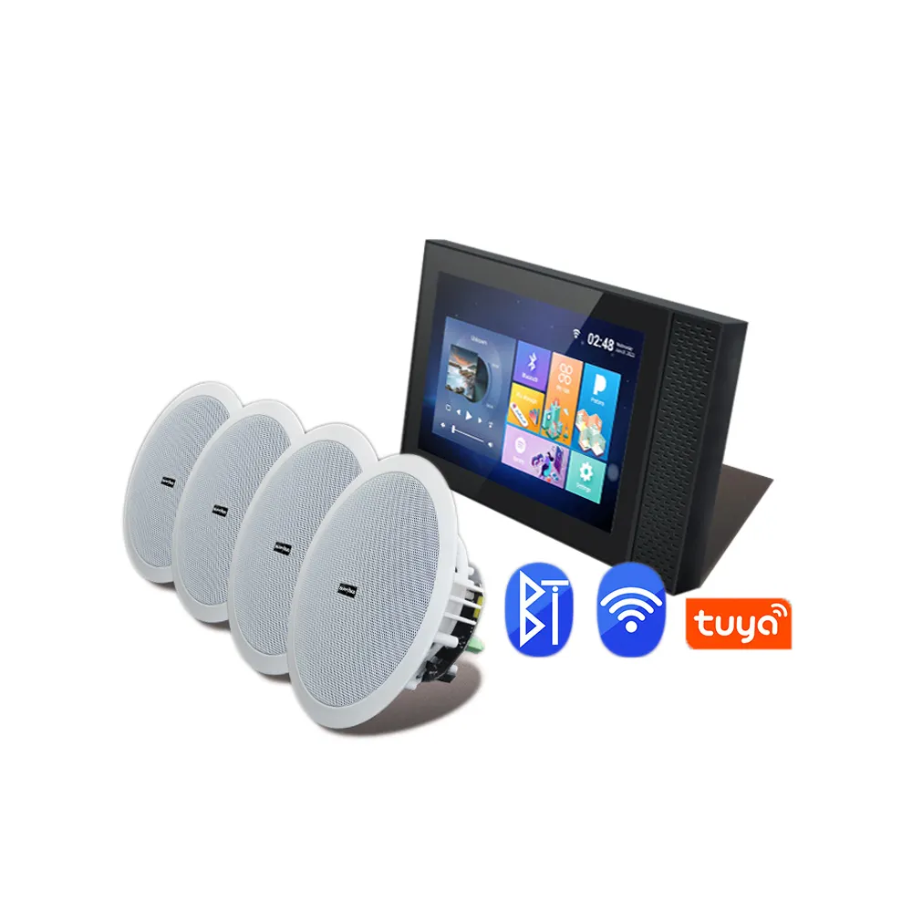 Smart Home Theatre Audio System Touch Screen WiFi Tuya Android 8.1 Wall Amplifier Active Blue-tooth Ceiling Speaker