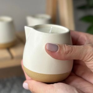 Envases de Frascos para Velas, Decoración <span class=keywords><strong>del</strong></span> Hogar, Diseño Personalizado al por Mayor, Frascos de Cerámica Vacíos con Fondo Redondo y Boquilla para Velas de Masaje - Product Image 1