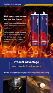 Scellant en silicone ignifuge LONCOOL, adhésif résistant au feu pour joints muraux, tuyaux, câbles, étanchéité, protection incendie - Product Image 3