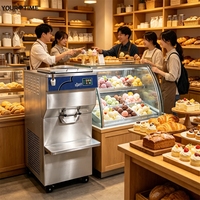 Machine à glaces frontale avec système de distribution à vitesse variable, grande capacité, congélateur vertical en lots, machine à glace italienne et crème dure