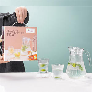Ensemble de bouteilles et de tasses en verre épaissi, résistant à la température, pour thé, jus et eau froide, avec fonction de refroidissement - Product Image 2