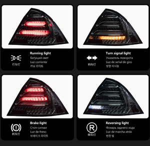 Luz Trasera LED Roja AURON Estilo Deportivo para Mercedes Clase C W203 2000-2006 |   Lente Transparente Nueva para Reequipamiento de Faros Delanteros, 6000K, 6000 Lúmenes - Product Image 3