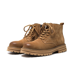 2026 New Design Genuine <b>Leather</b> Ankle Custom Logo Casual <b>Work</b> Outdoor Hiking Shoes Lace-Up Platform Breathable Autumn Winter - Product Image 1