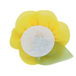 Fabriqué en usine broche fleur vêtements accessoires haute qualité multicolore Stock tissé en mousseline de soie fleurs coupées tissus pour robe - Product Image 3