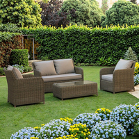 BHR Villa Farmhaus PE-Rattan Modulares Garten-Sofa-Set Outdoor-Möbel Hochwertig und Langlebig