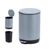Nouvel arrivage Poubelle à pédale ronde en acier inoxydable 5L Poubelle à structure debout pour la cuisine et la salle de bain