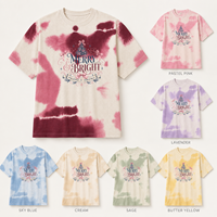 Kaos Rajut Katun Bernapas Motif Natal Custom Tie Dye, Kaos Grafis Liburan OEM Label Pribadi, Pakaian Musiman untuk Acara Grup