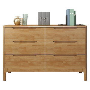 Solid Wood Five <b>Drawer</b> Chest Natural Color Pine Bedroom Storage Cabinet Modern Minimalist Dresser - Product Image 4