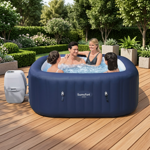 Jacuzzi Inflable Portátil con Hidromasaje y Bomba de Filtro para Exteriores, Fabricado en EE. UU. - Product Image 2