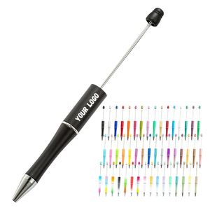 Factory Price Diy Ballpoint Logo Unique Personalized <b>Plastic</b> <b>Bead</b> Ball Pens Colorful Hot Sale Promotional Pen - Product Image 1