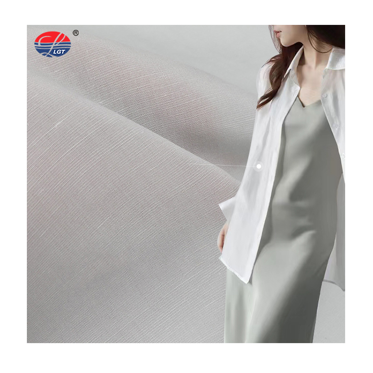 Натуральная ткань 100gsm 6% Лен 94% лиоцелл смесь ткань тонкая летняя одежда ткань