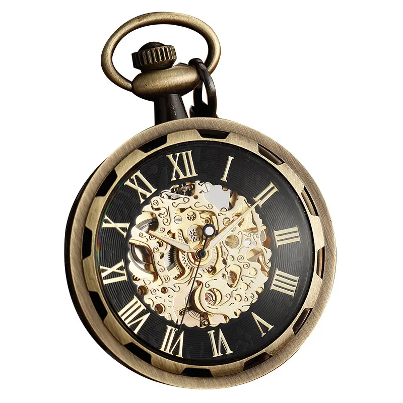 Classic Antique Skeleton Hollow Mechanical Watches Hand Winding Mechanical Pocket Watch