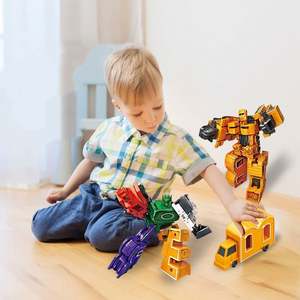 DMG araya robotlar dönüşüm yapı taşları aksiyon figürü araba modeli deforme numarası mektuplar alfabe matematik eğitici oyuncaklar - Product Image 4