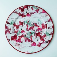 Assiettes de présentation de 13 pouces rouges, modernes et minimalistes, pour Noël, hôtels, mariages et fêtes
