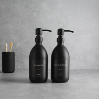 Flacon de lotion cosmétique de luxe en verre givré 30ml/50ml/100ml/400ml vide avec pompe et bouchon à vis, sérigraphie, écologique et recyclable