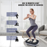 Máquina de vibración de cuerpo entero personalizada, diente azul, 180W con mango, 6 modos, máquina vibradora, placa de vibración de Fitness