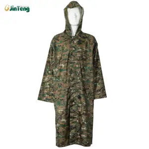 210T PVC 3000 Mm Waterproof Camouflage Rain Coat Cloak Mantle Raincoat