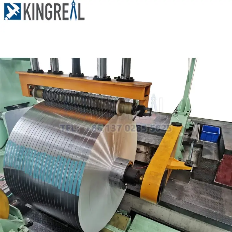 Mesin pemotong kumparan 0.3-2.0mm baja galvanis alumunium Slitter jalur produksi pembelah dan putar mesin dijual di Turki